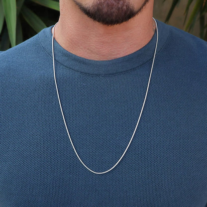 Men's Thin Rope Chain in 925 Silver