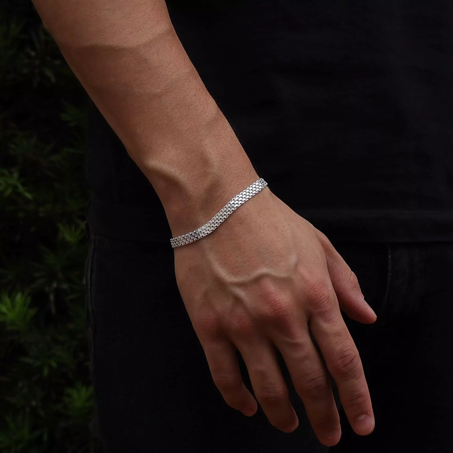 Men's XL Treadmill Bracelet in 925 Silver