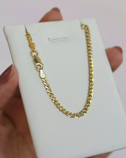 3mm 925 Sterling Silver Grumet Bracelet – 18k Gold Plated