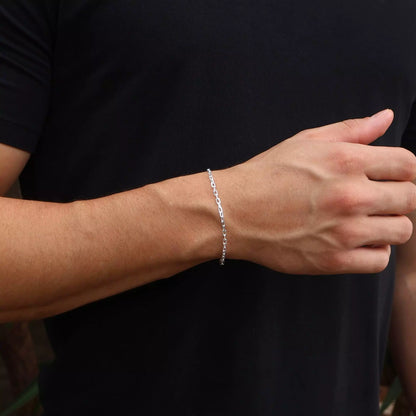 Men's Short Link Bracelet in 925 Silver