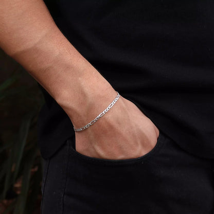 Men's 3 mm Figaro Bracelet in 925 Silver