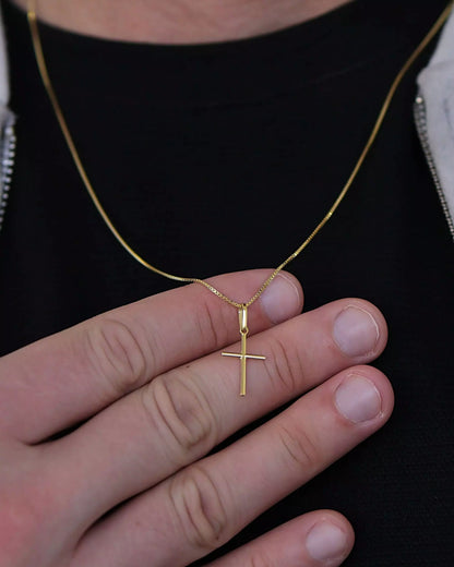 Medium 925 Silver Cross Necklace – 18k Gold Plated