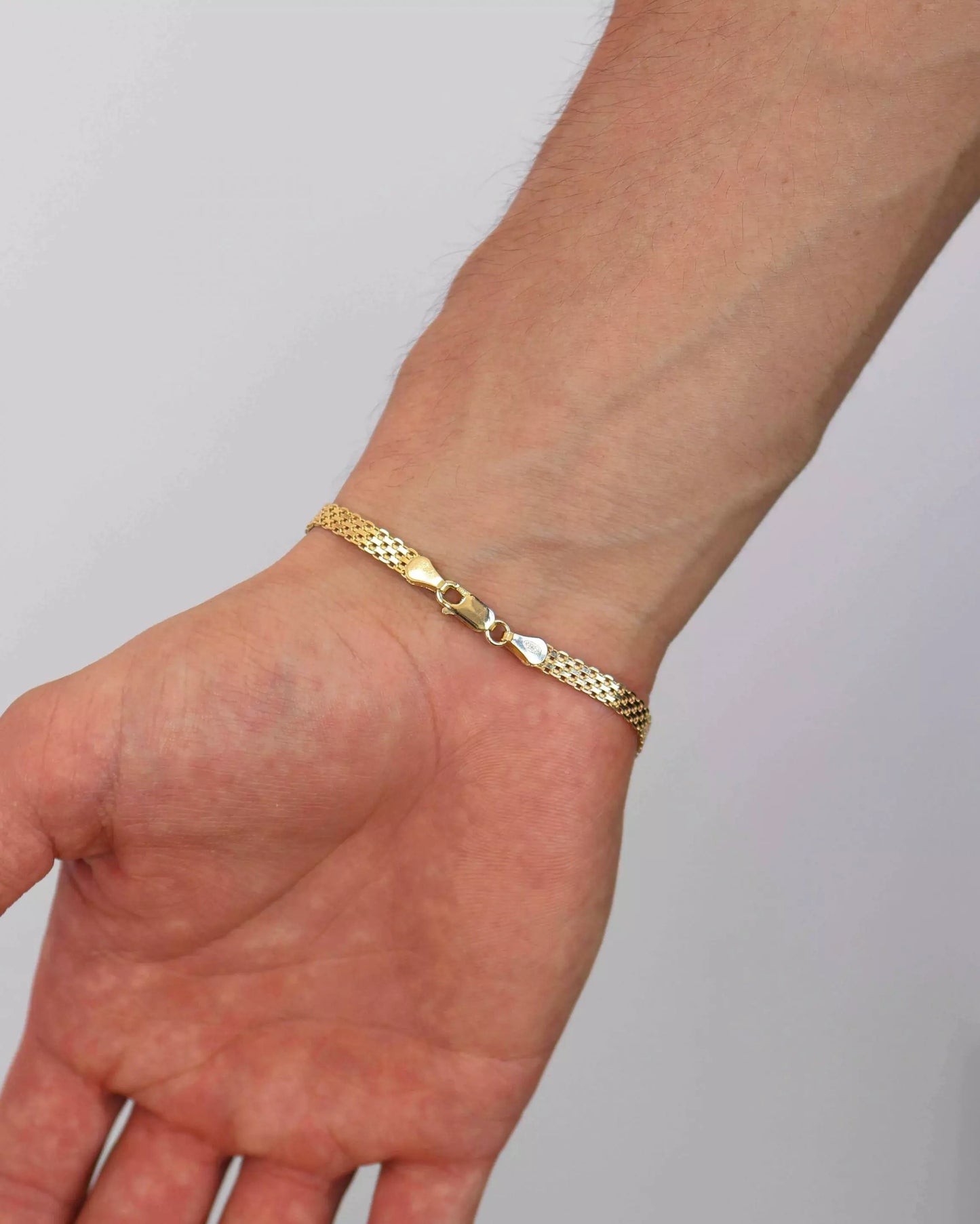 Herringbone Bracelet in 925 Sterling Silver – 18k Gold Plated