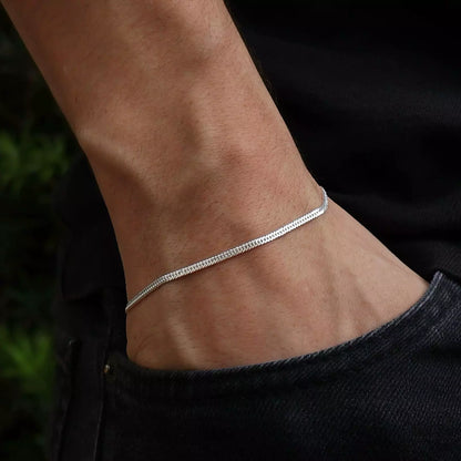 Men's Double Link Grumet Bracelet in Silver