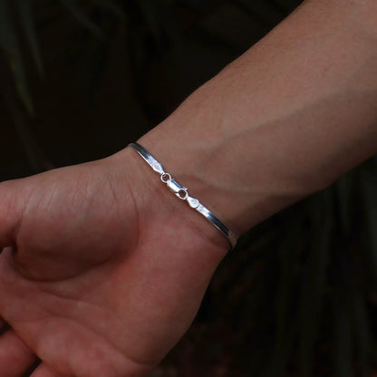 Men's Laminated Bracelet in 925 Silver