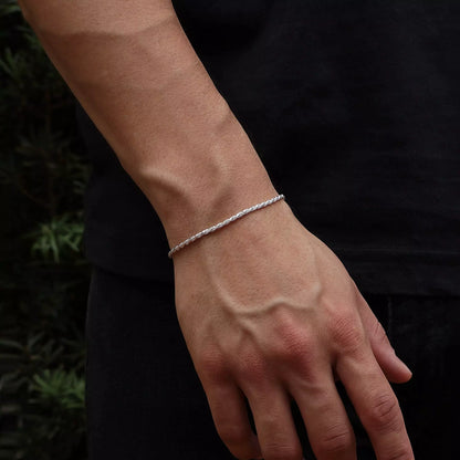 Men's Baiano Cord Bracelet in 925 Silver