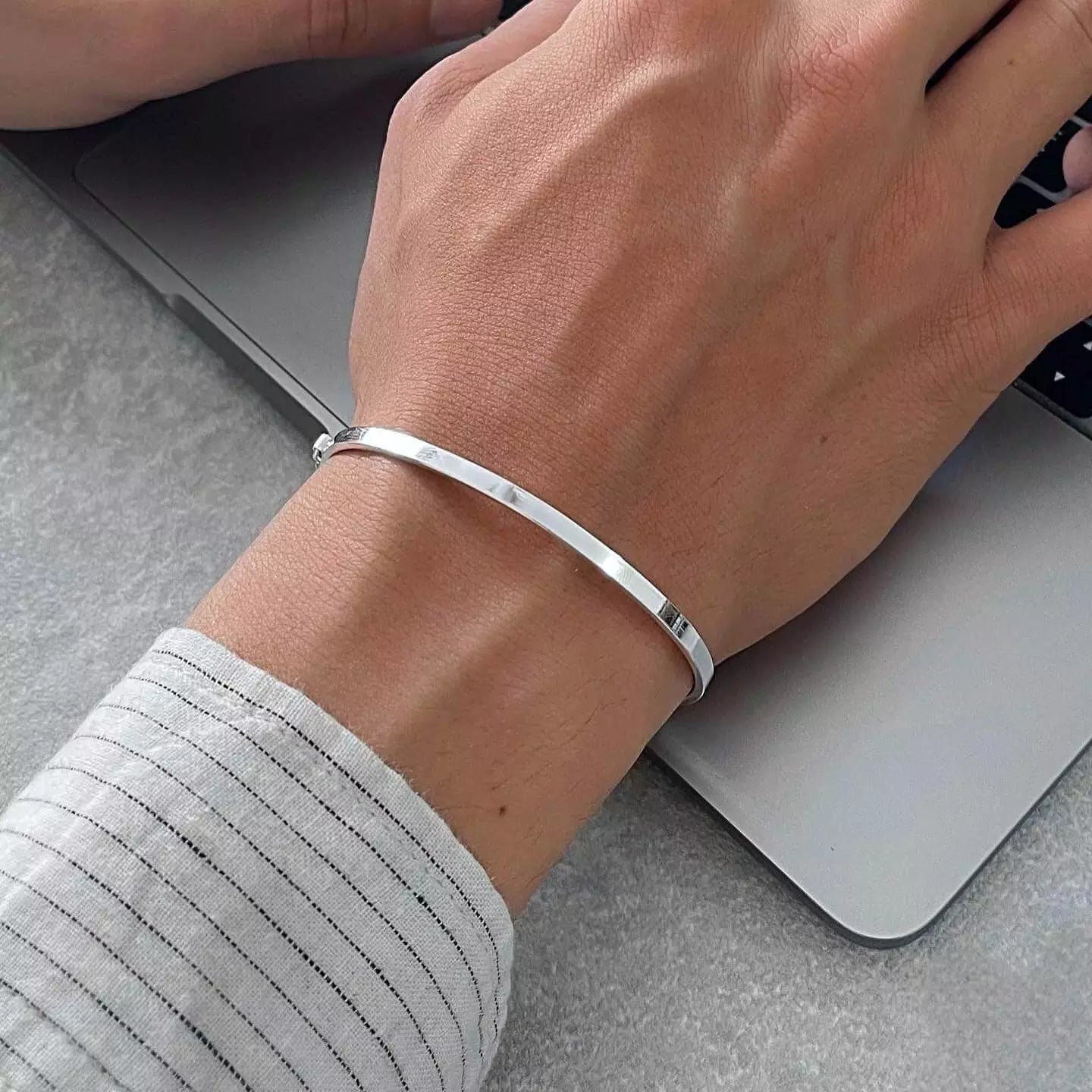 Men's Square Silver Bracelet