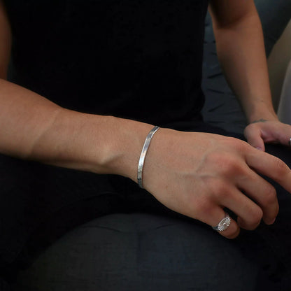 Men's XL Laminated Bracelet in 925 Silver