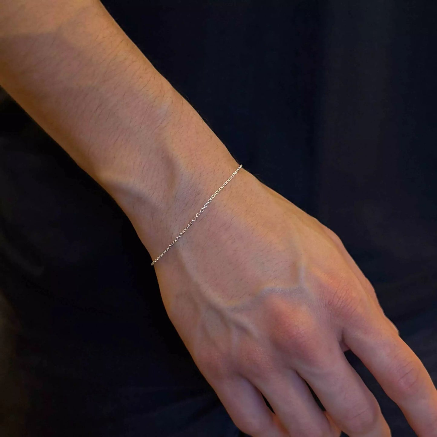 Men's Short Link Silver Bracelet