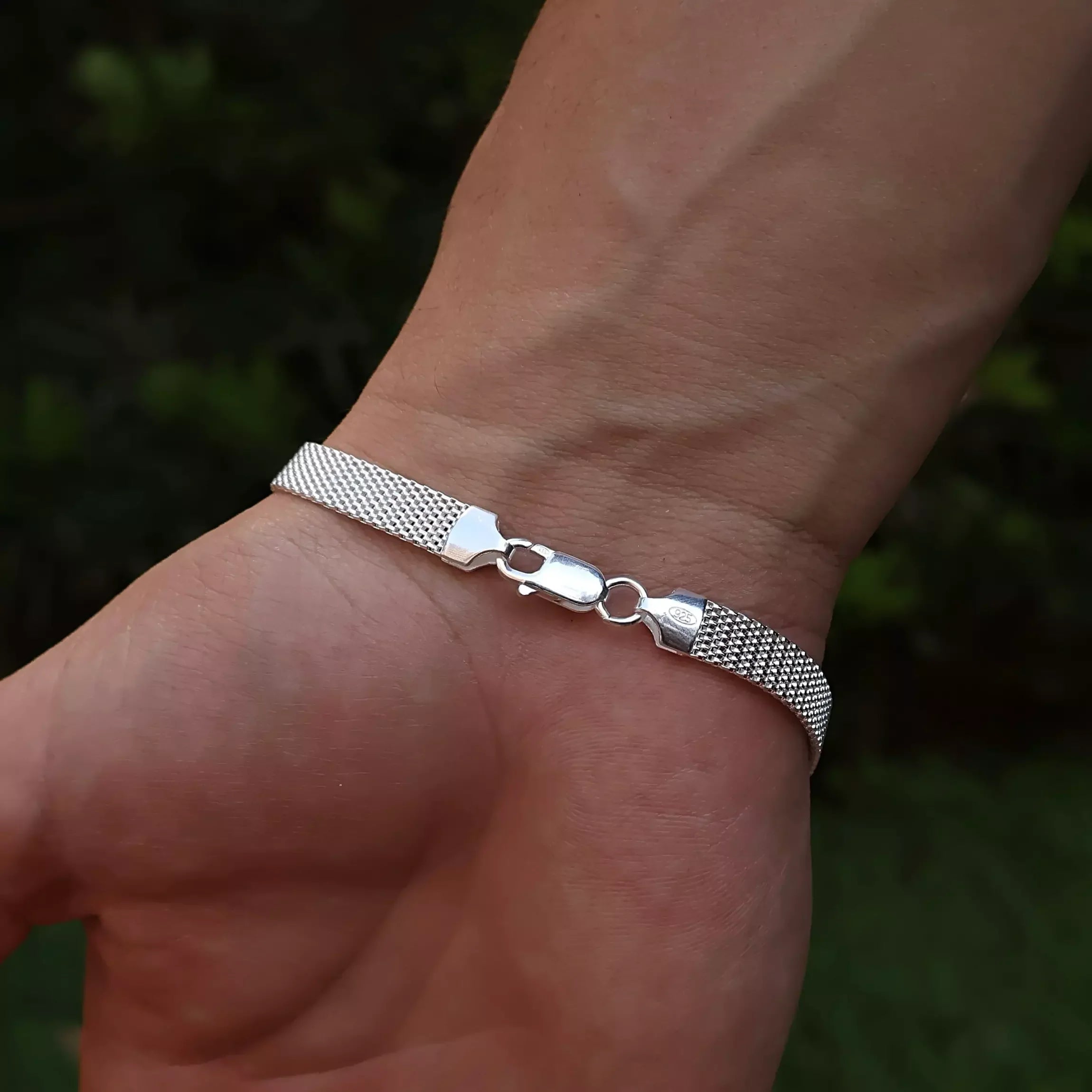 Fizzy Flat XL Men's Bracelet in 925 Silver