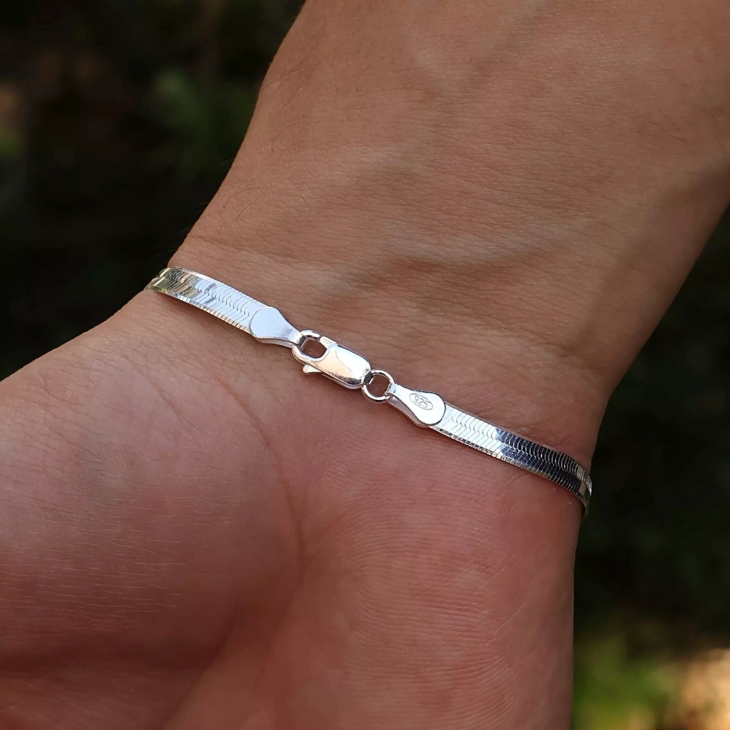 Men's XL Laminated Bracelet in 925 Silver