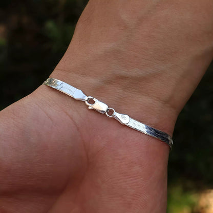 Men's XL Laminated Bracelet in 925 Silver