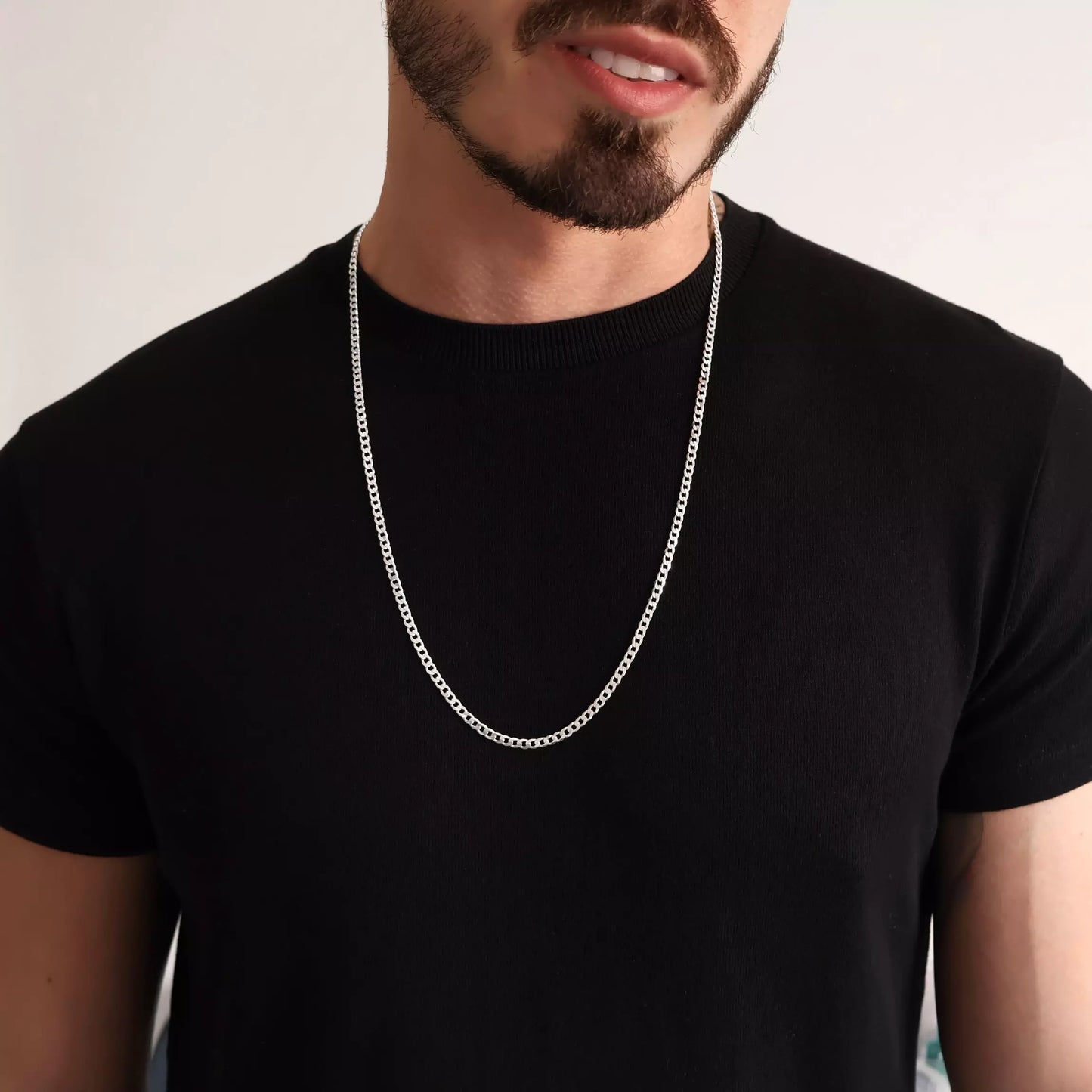 Men's 3 mm Grumet Chain in Sterling 925 Silver