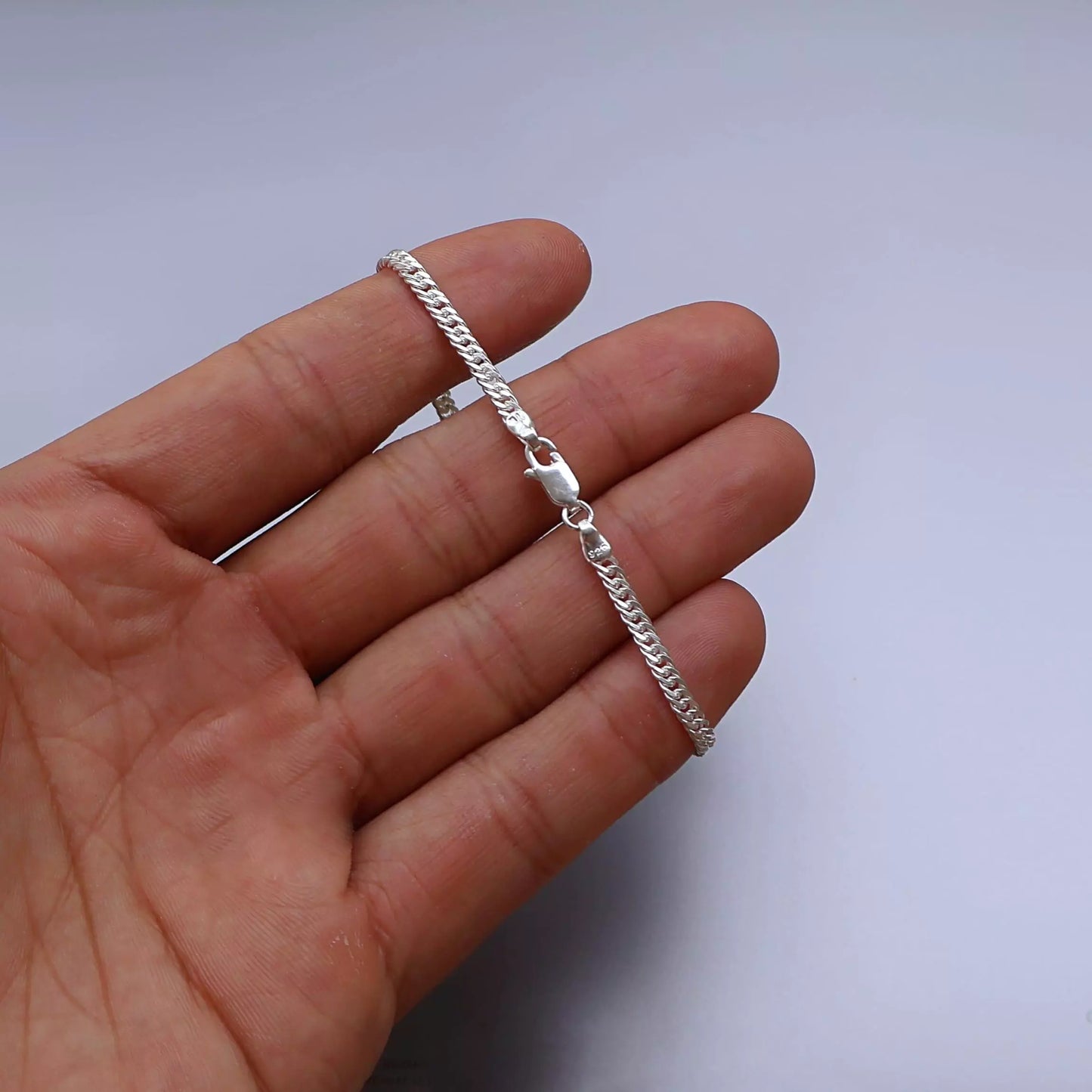 Double Link Grumet Bracelet 3 mm 925 Silver