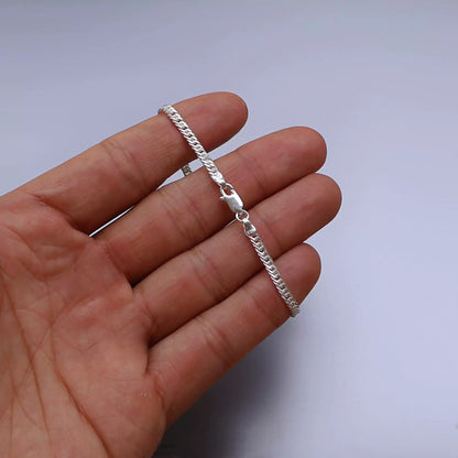 Double Link Grumet Bracelet 3 mm 925 Silver