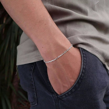 Men's Short Link Bracelet in 925 Silver