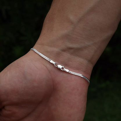 Men's Double Link Grumet Bracelet in Silver