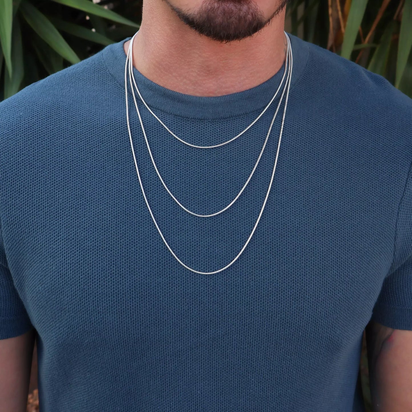 Men's Thin Rope Chain in 925 Silver