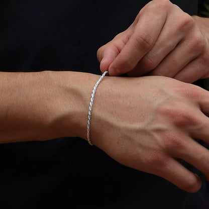 Men's Baiano Cord Bracelet in 925 Silver