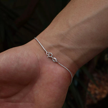 Men's Thin Rope Bracelet in 925 Silver